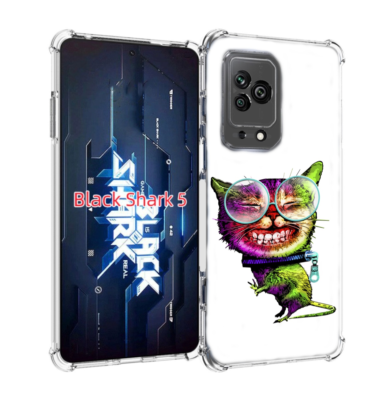 

Чехол MyPads Веселый кот для Xiaomi Black Shark 5, Прозрачный, Tocco