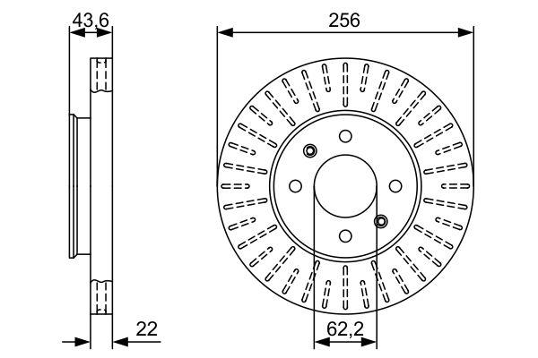 

Тормозной диск Bosch передни йдля Hyundai Accent/Kia Rio 2010- 0986479V96