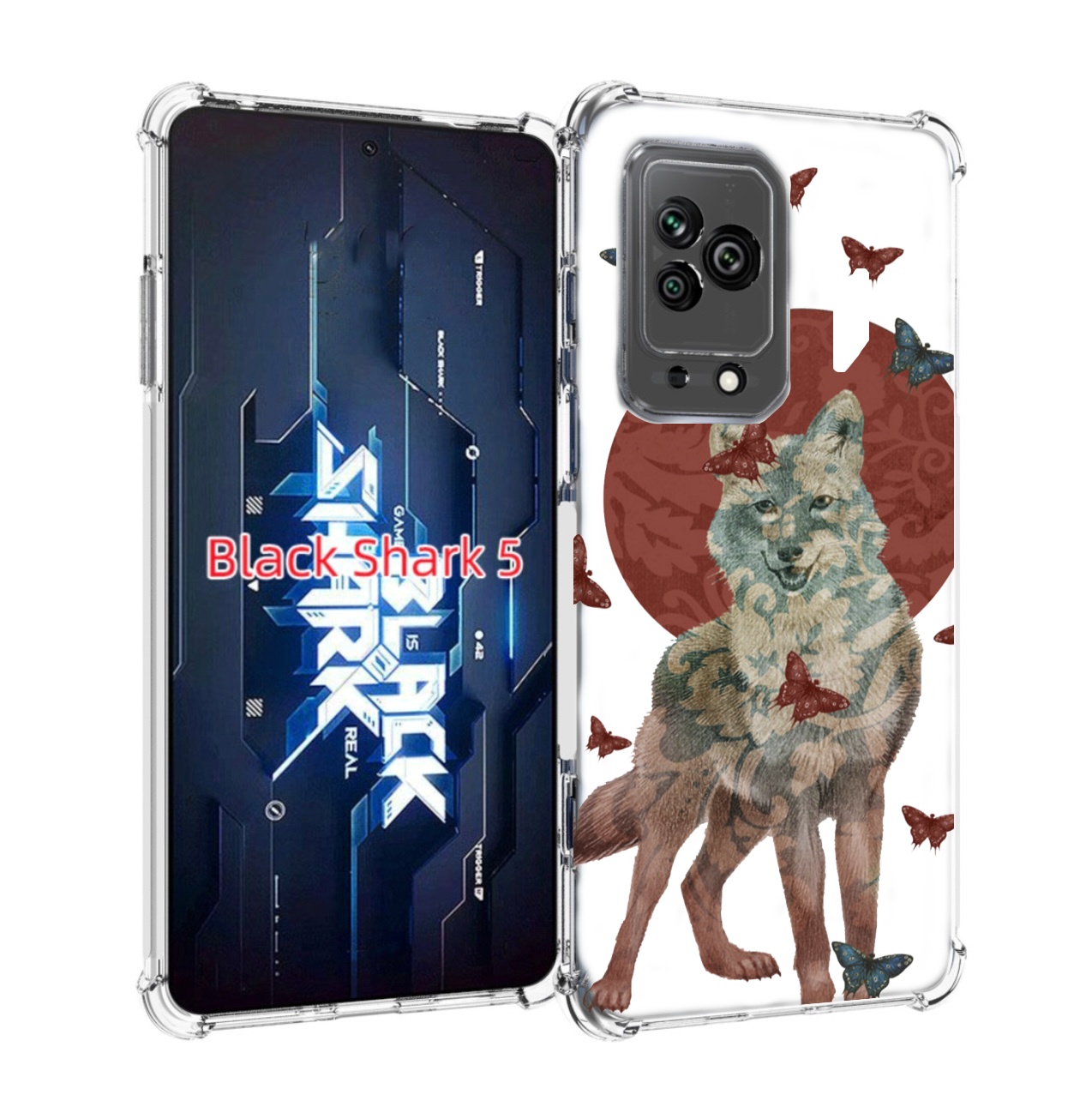 

Чехол MyPads Волчица с бабочками для Xiaomi Black Shark 5, Прозрачный, Tocco