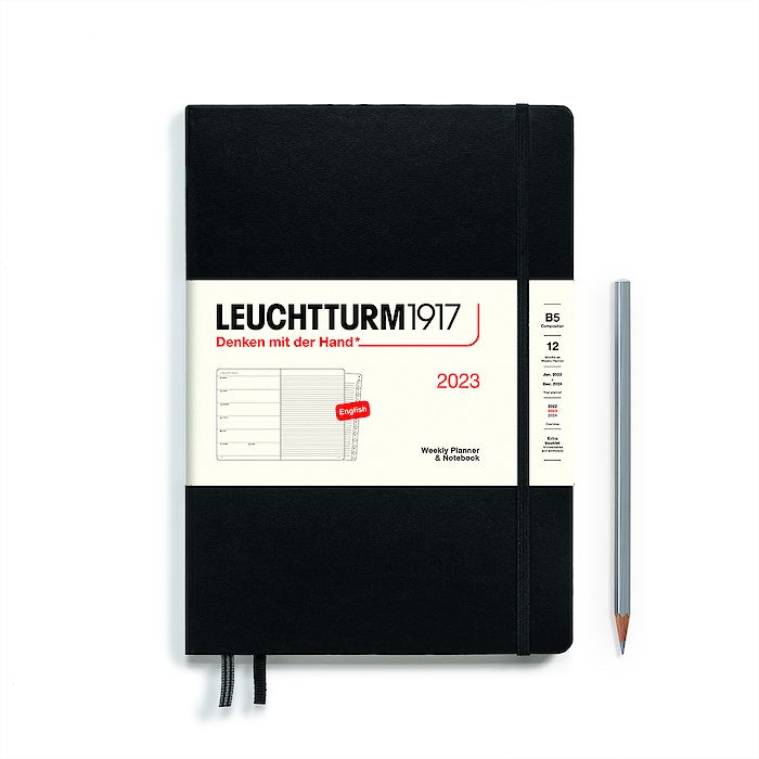 

Еженедельник-блокнот Leuchtturm1917 на 2023 год, Composition неделя на странице, черный