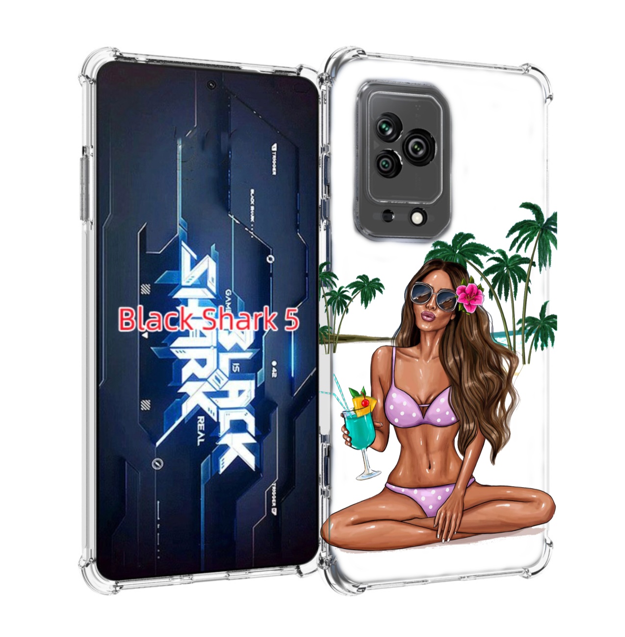 

Чехол MyPads Гавайская-девушка женский для Xiaomi Black Shark 5, Прозрачный, Tocco