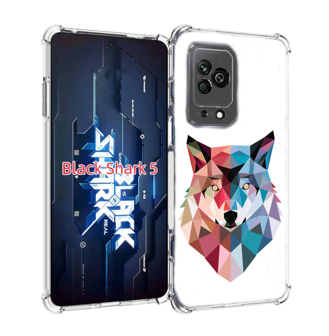 

Чехол MyPads Геометрический-волк для Xiaomi Black Shark 5, Прозрачный, Tocco