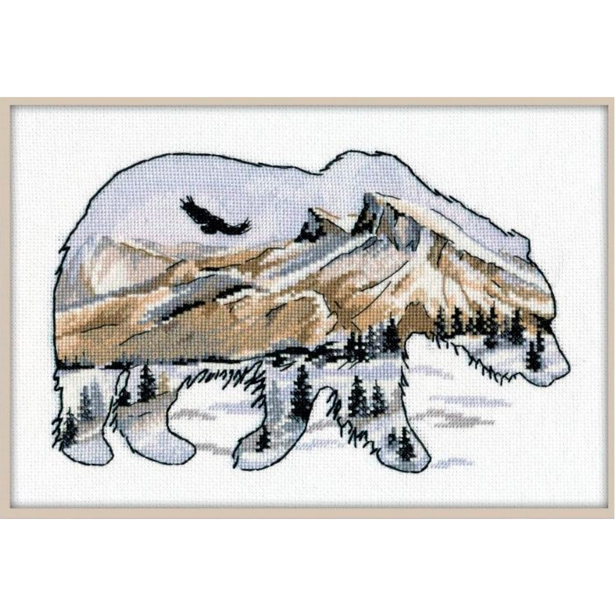 

Набор для вышивания крестом "Мир животных. Медведь", 25x17 см