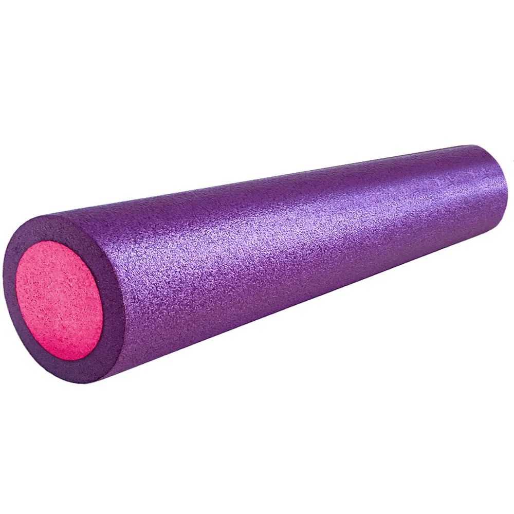 Ролик для йоги полнотелый 2-х цветный Hawk PEF60-7, 60х15 см (фиолетовый/розовый)