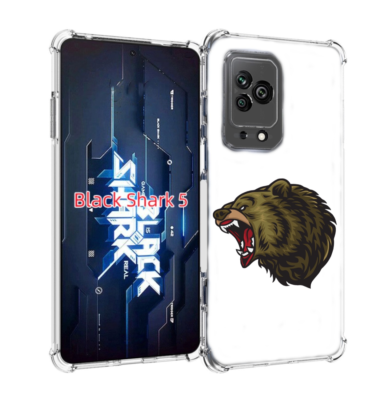 

Чехол MyPads Голова-медведь для Xiaomi Black Shark 5, Прозрачный, Tocco