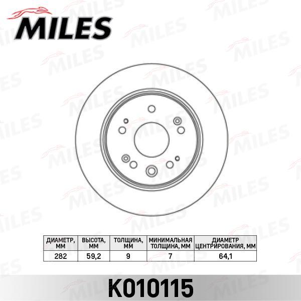 

Тормозной диск Miles комплект 1 шт. K010115