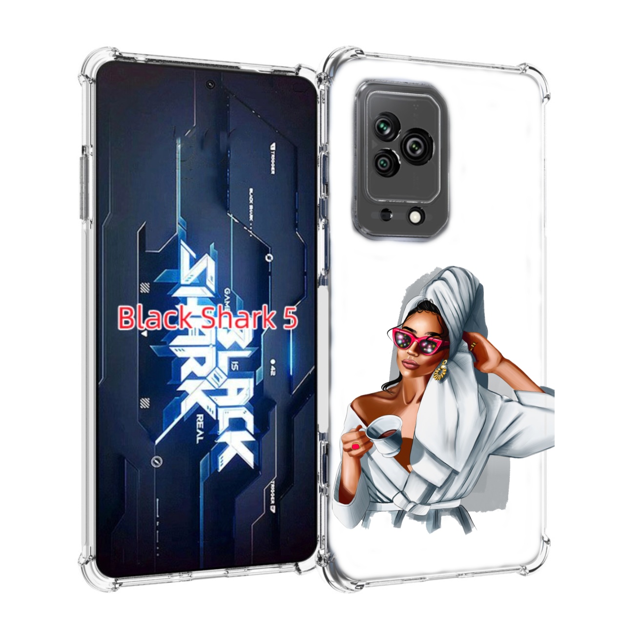 

Чехол MyPads Девушка в белом халате женский для Xiaomi Black Shark 5, Прозрачный, Tocco