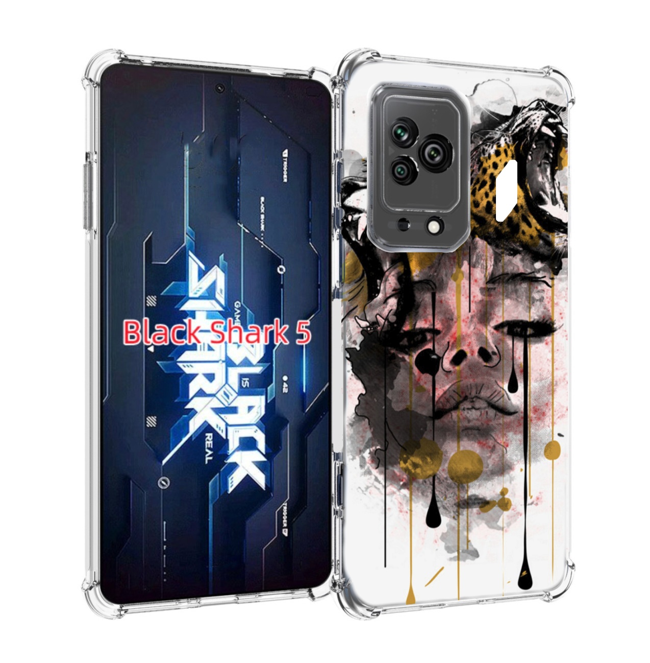 

Чехол MyPads Девушка гепард женский для Xiaomi Black Shark 5, Прозрачный, Tocco