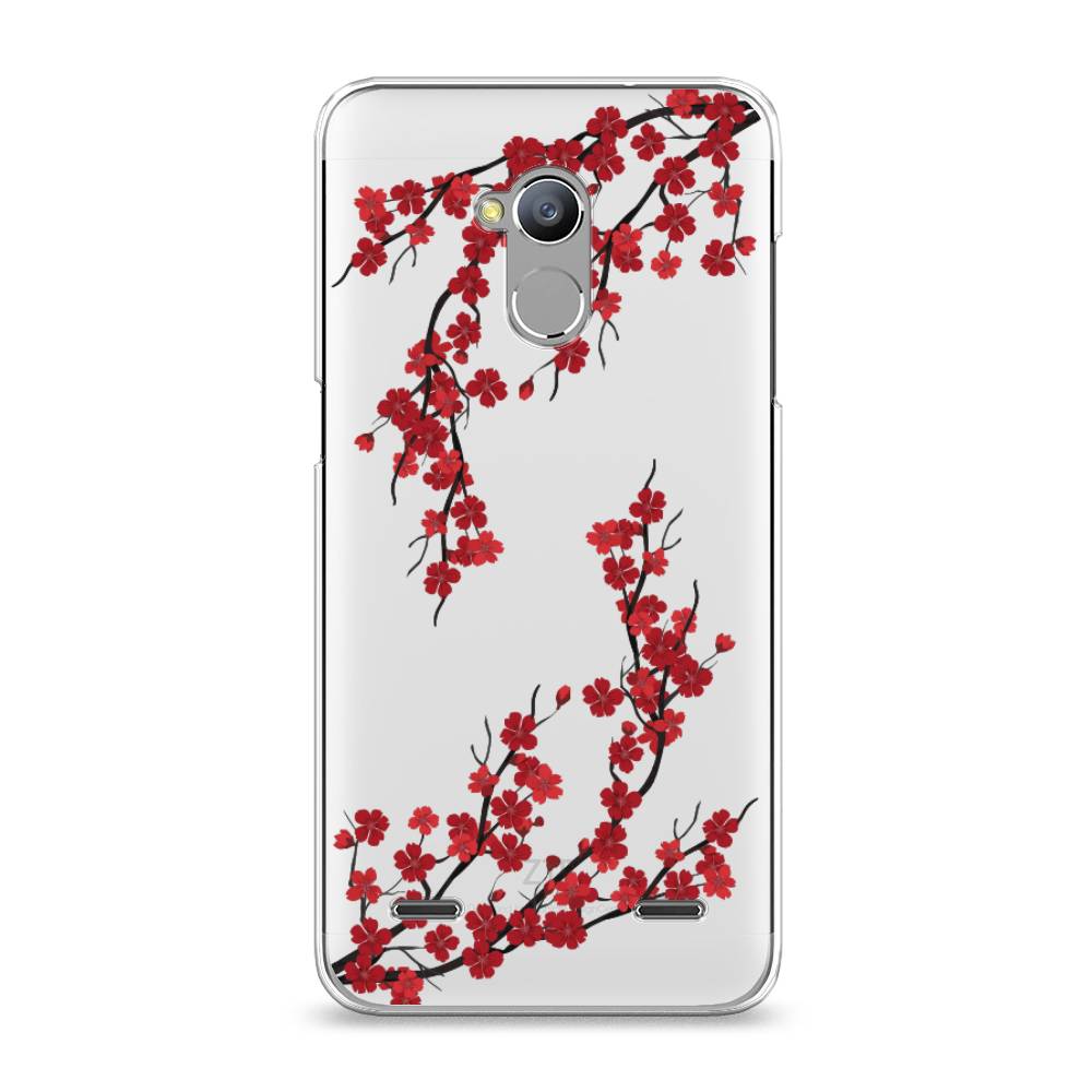 

Чехол на ZTE Blade V7 Lite "Красная сакура", Красный;черный, 130450-2