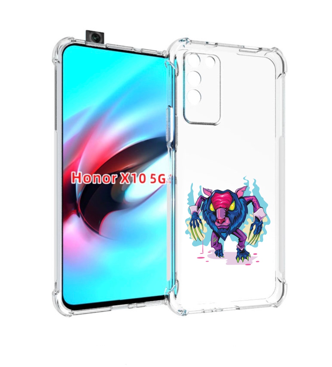 

Чехол MyPads фиолетовая-россомаха для Honor X10, Прозрачный, Tocco
