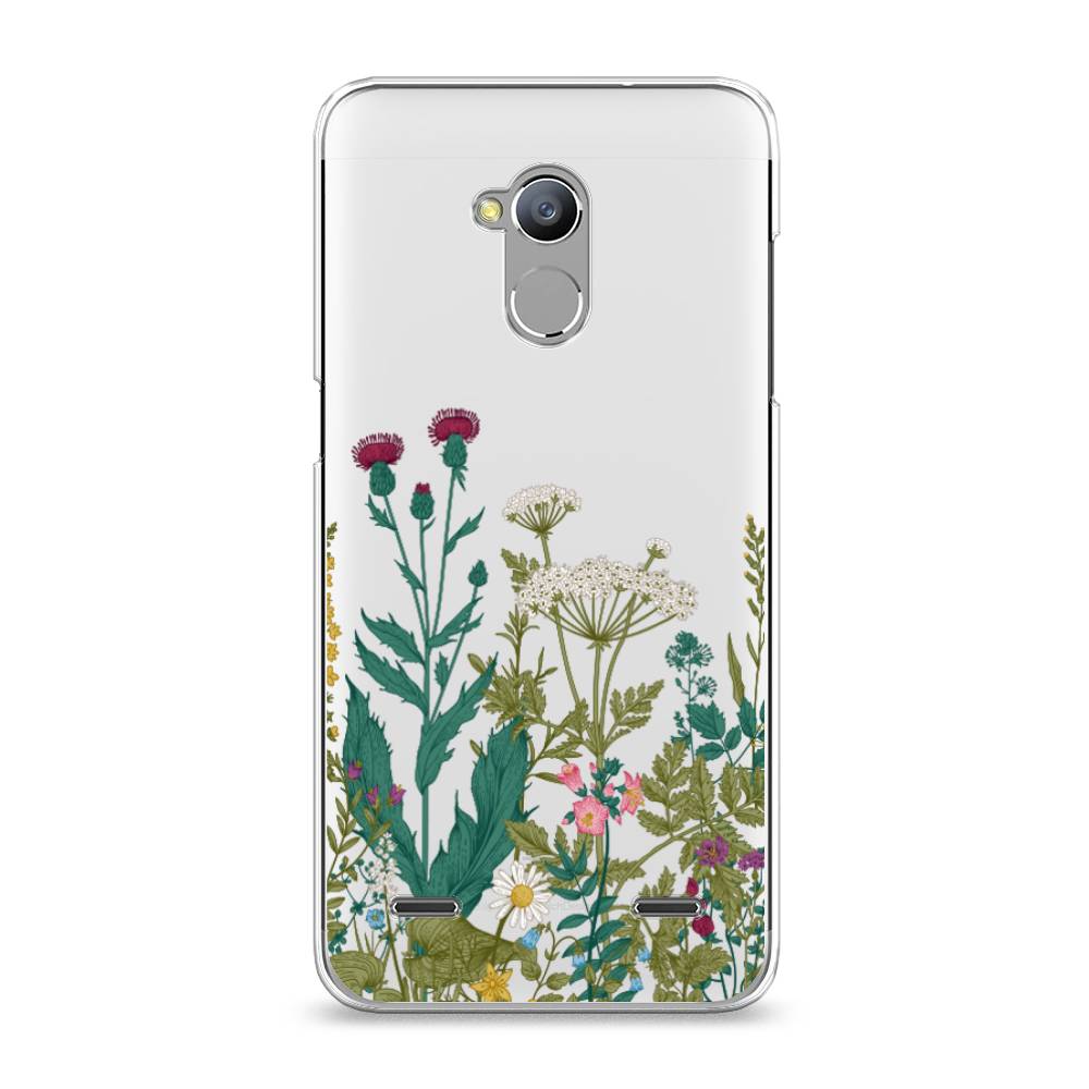 

Чехол на ZTE Blade V7 Lite "Дикие полевые цветы", Зеленый;розовый;белый, 130450-2