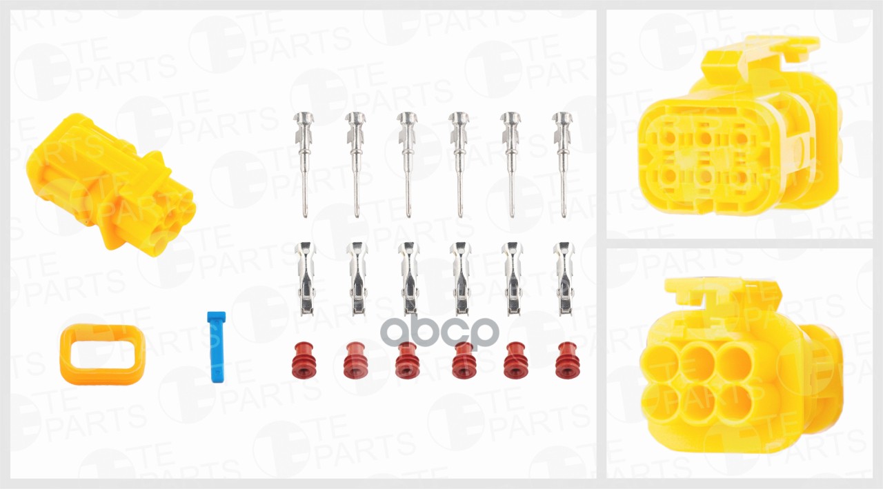 

Разъём 6ти Контактный (2х3)(Комплектация 12-Pin, Фиксатор, 6 Уплотнений) TE PARTS арт. 781