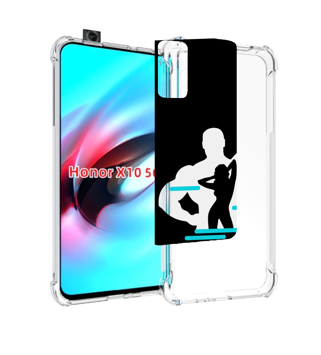 

Чехол MyPads фитнес-тренировка для Honor X10, Прозрачный, Tocco