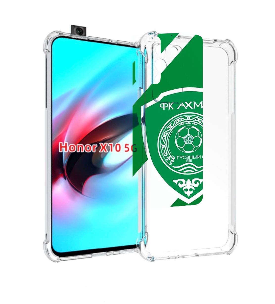 

Чехол MyPads фк ахмат грозныи мужской для Honor X10, Прозрачный, Tocco