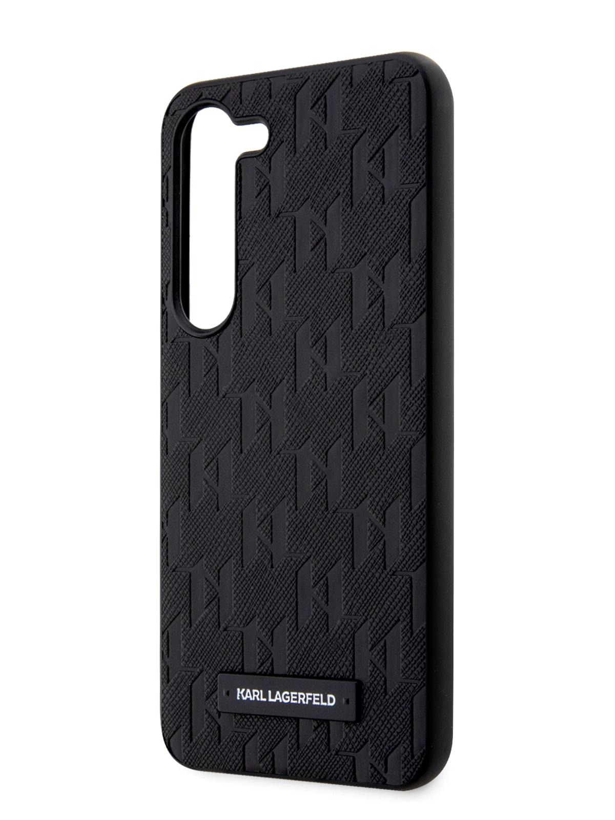 Чехол Karl Lagerfeld для Galaxy S23 из экокожи Metal Plate logo Hard Black