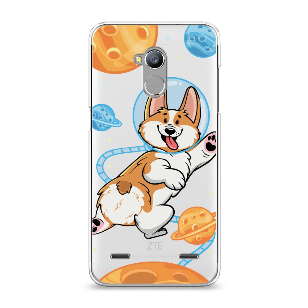 

Чехол на ZTE Blade V7 Lite "Корги-космонавт", Голубой;бежевый;белый, 130450-1