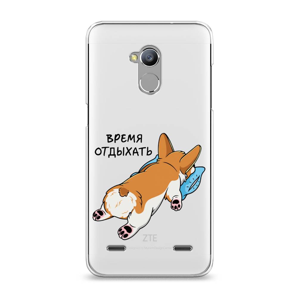 

Чехол на ZTE Blade V7 Lite "Корги отдыхает", Черный;коричневый;голубой, 130450-1