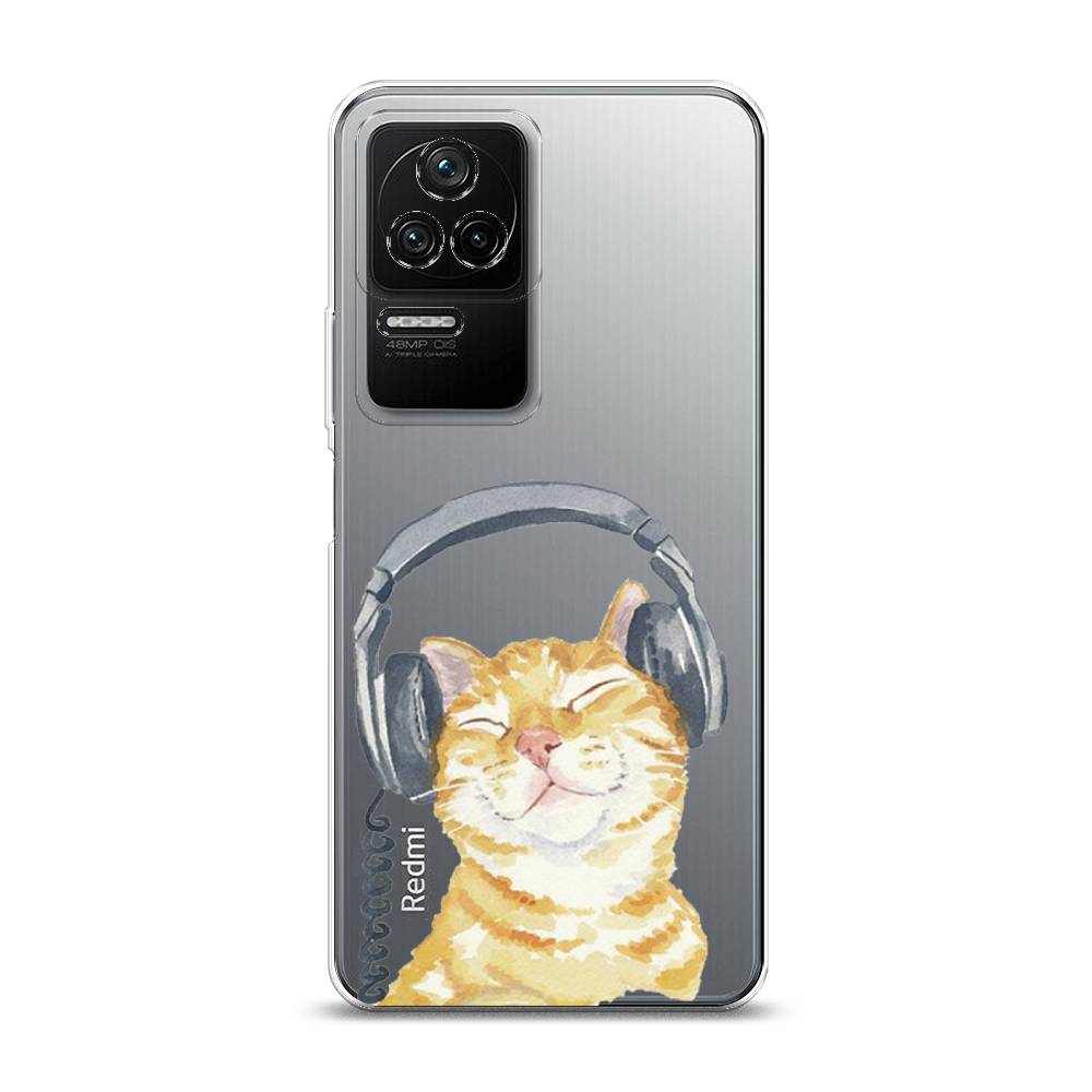 

Силиконовый чехол "Кот меломан" на Xiaomi Redmi K40S, Кот меломан