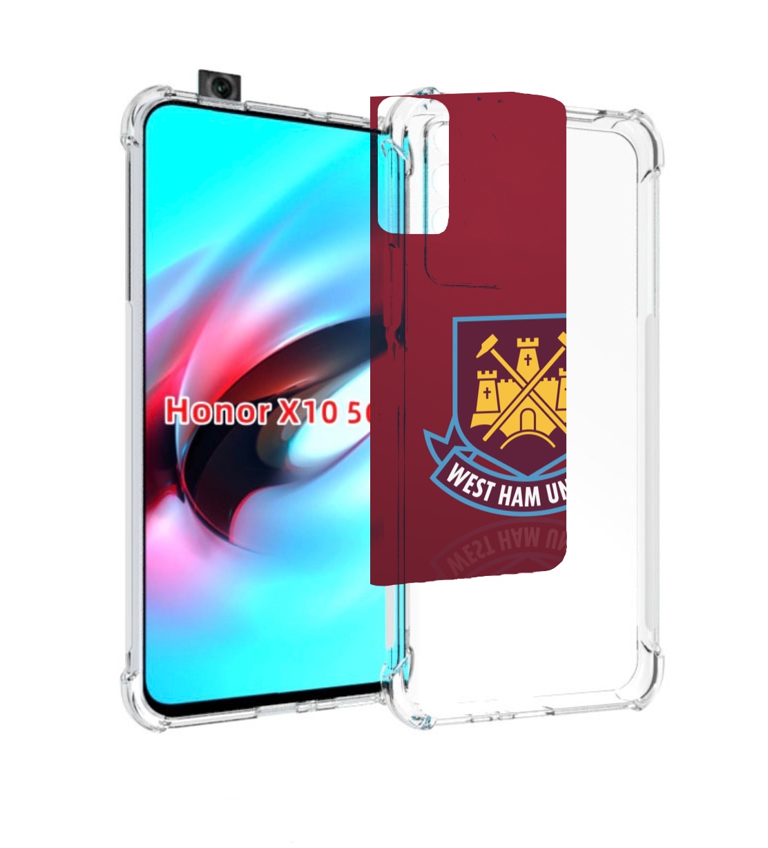 

Чехол MyPads фк вест хэм мужской для Honor X10, Прозрачный, Tocco