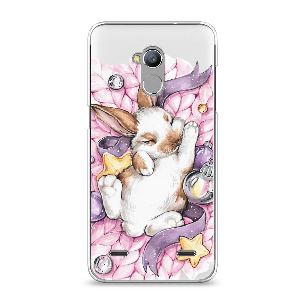 

Чехол на ZTE Blade V7 Lite "Кролик спит", Розовый;белый, 130450-5