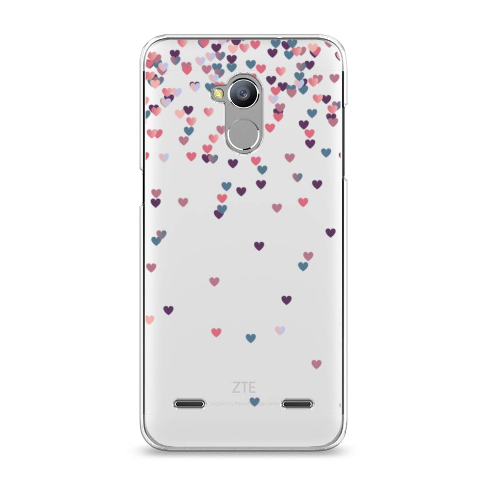 

Чехол на ZTE Blade V7 Lite "Посыпка сердечки", Розовый;фиолетовый, 130450-3