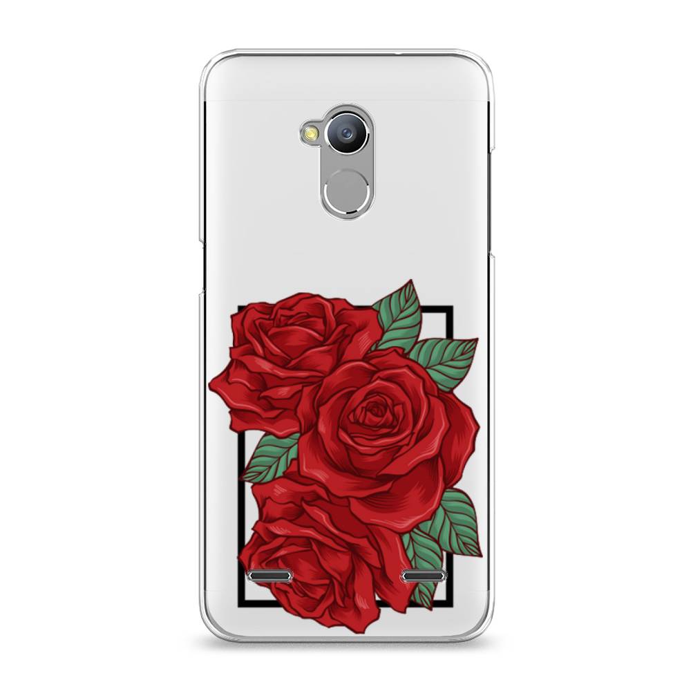 

Чехол на ZTE Blade V7 Lite "Три алые розы", Красный, 130450-2