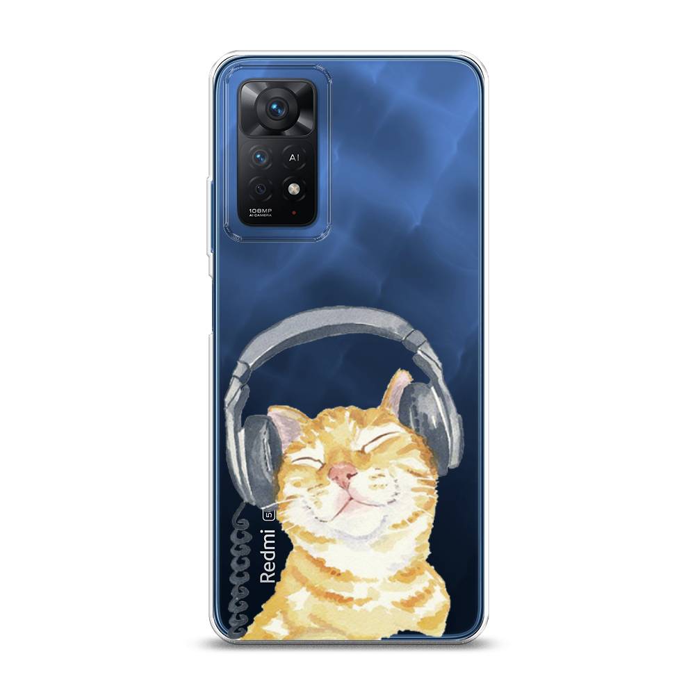 

Силиконовый чехол "Кот меломан" на Xiaomi Redmi Note 11 Pro 5G, Кот меломан