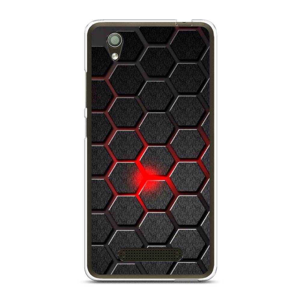 

Чехол на ZTE Blade X3 "Соты красные", Красный;черный;серый, 130650-3