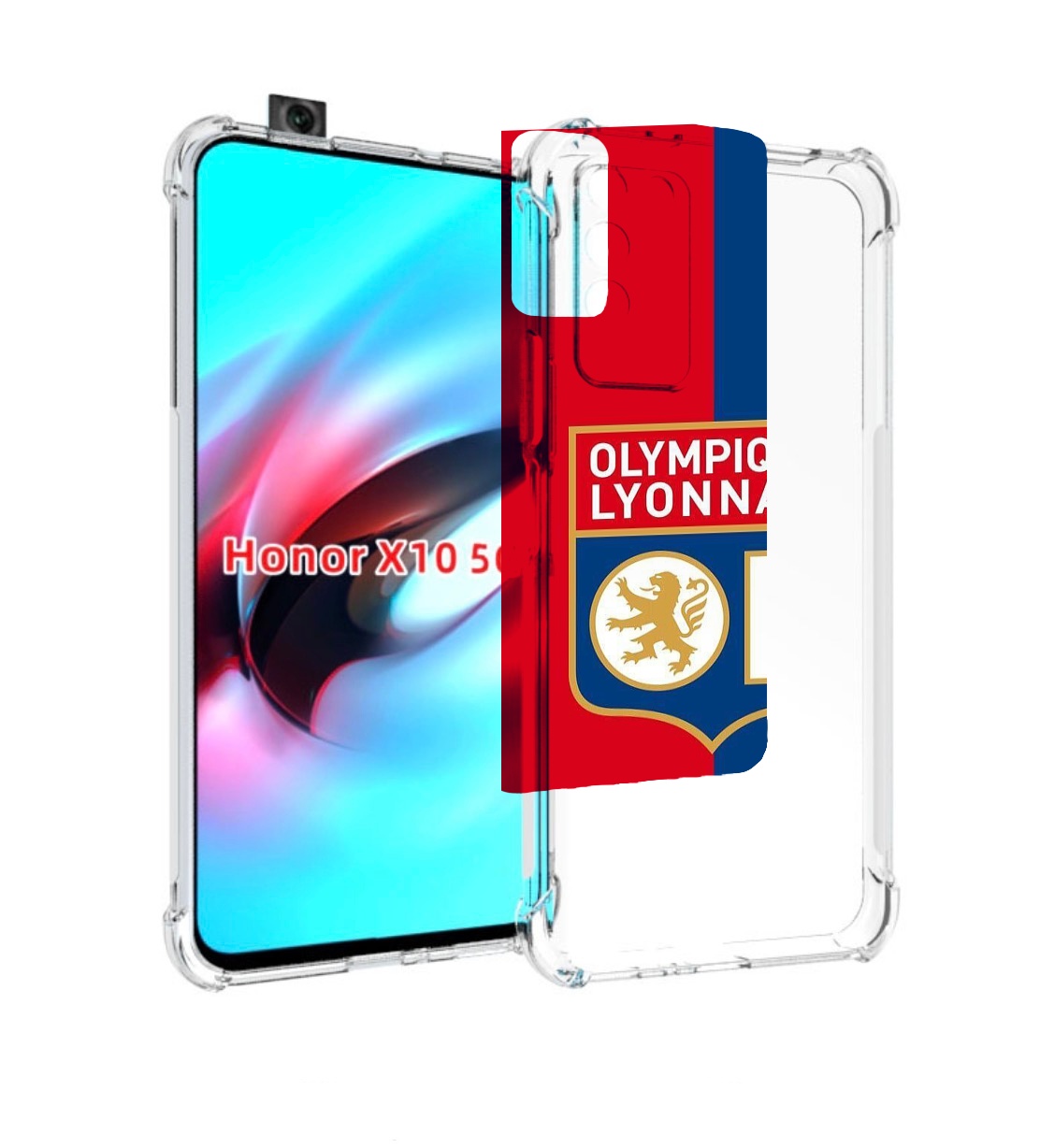 

Чехол MyPads фк лион эмблема для Honor X10, Прозрачный, Tocco