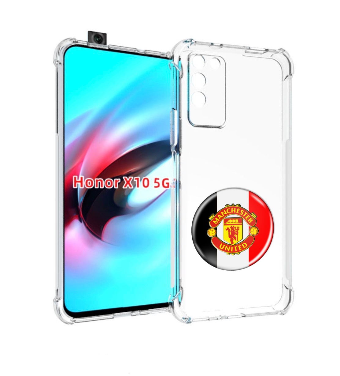 

Чехол MyPads фк манчестер юнаитед мужской для Honor X10, Прозрачный, Tocco