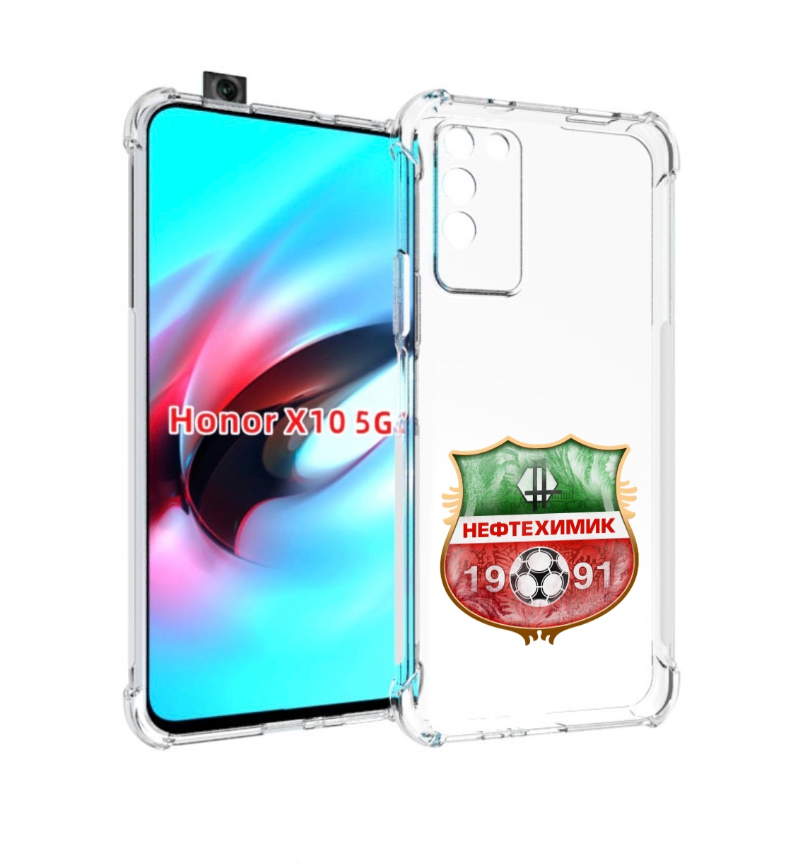 

Чехол MyPads фк нефтехимик нижнекамск для Honor X10, Прозрачный, Tocco