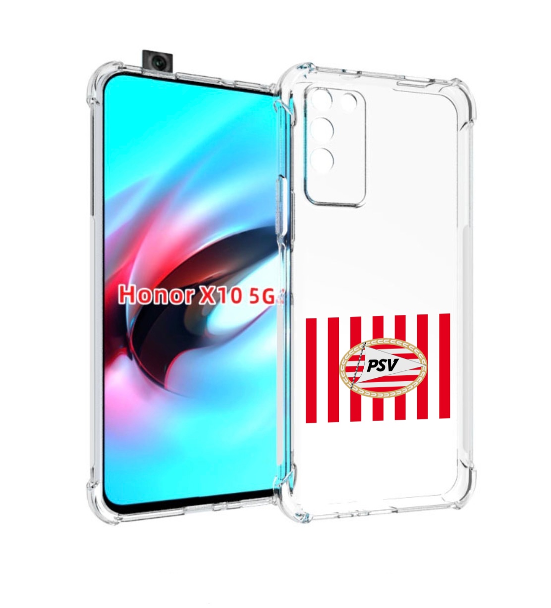 

Чехол MyPads фк псв голландия мужской для Honor X10, Прозрачный, Tocco