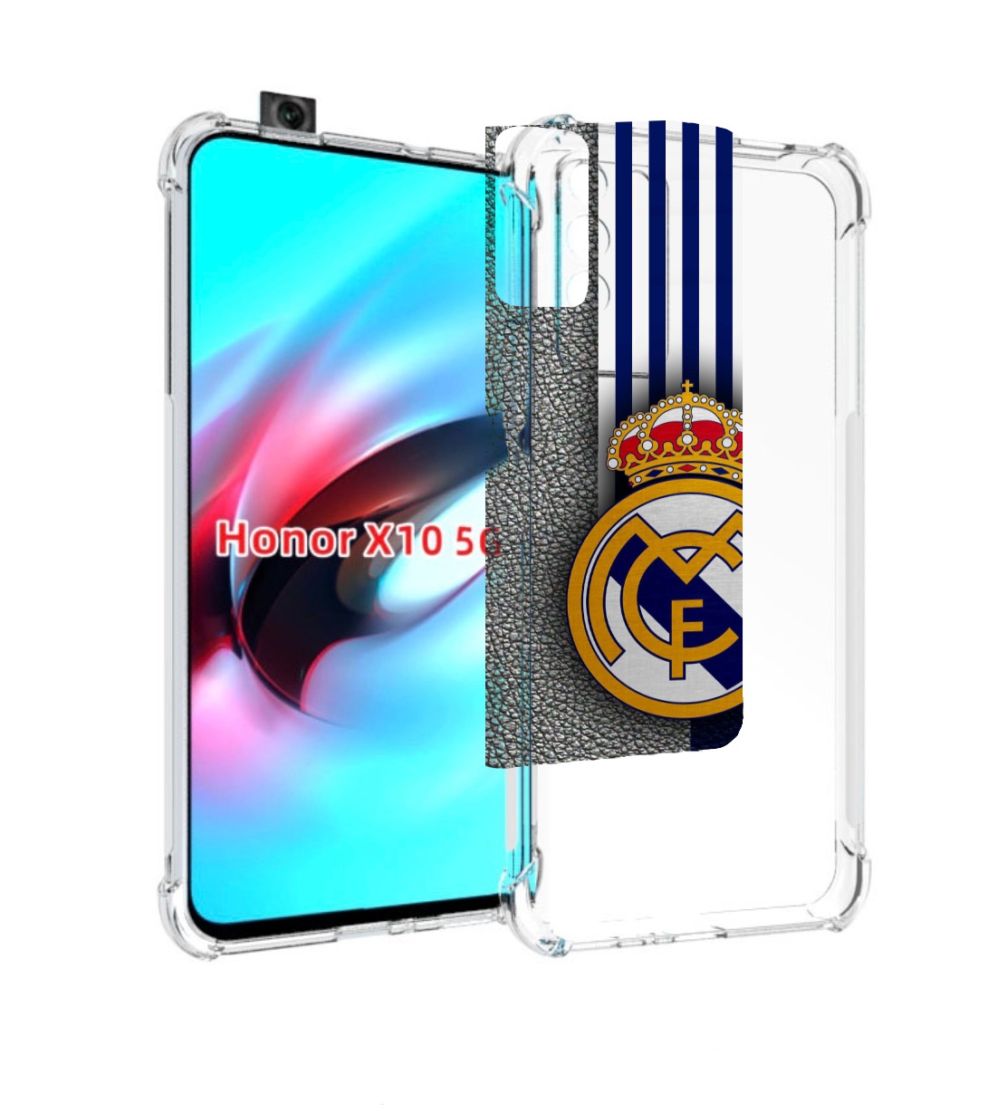 

Чехол MyPads фк реал мадрид мужской для Honor X10, Прозрачный, Tocco