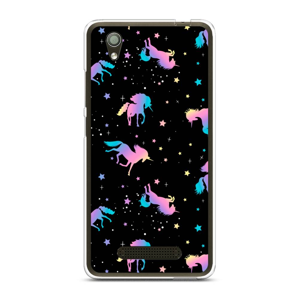 

Чехол на ZTE Blade X3 "Единороги градиент", Черный;розовый;голубой, 130650-1