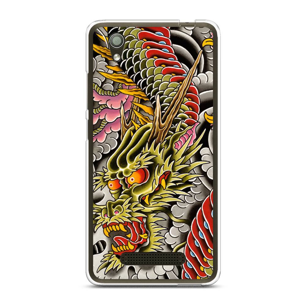 

Чехол на ZTE Blade X3 "Японский дракон", Желтый;розовый;красный, 130650-4
