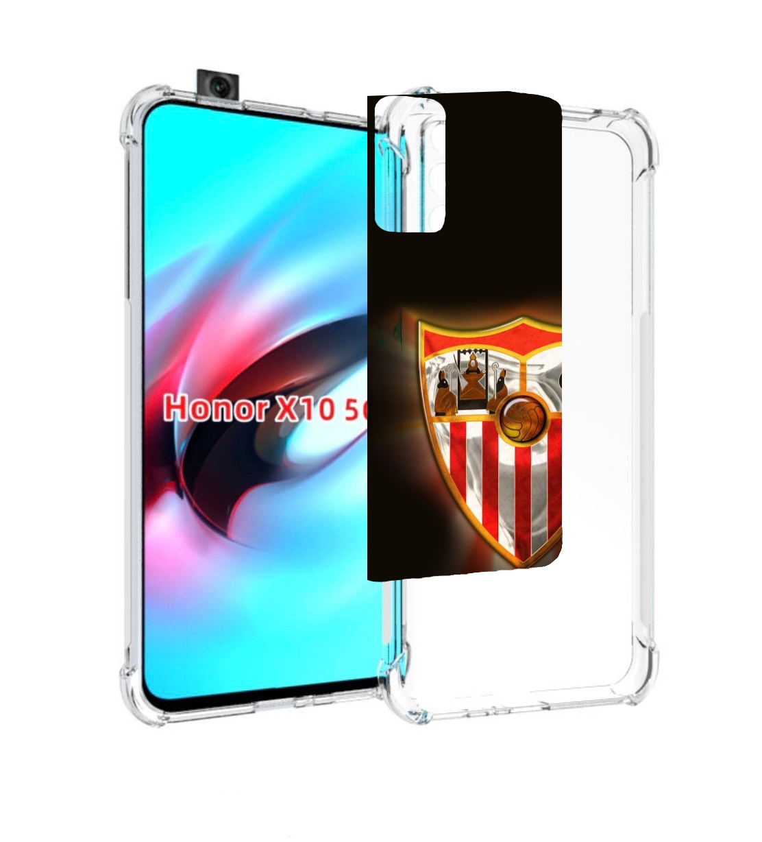 

Чехол MyPads фк севилья испания мужской для Honor X10, Прозрачный, Tocco