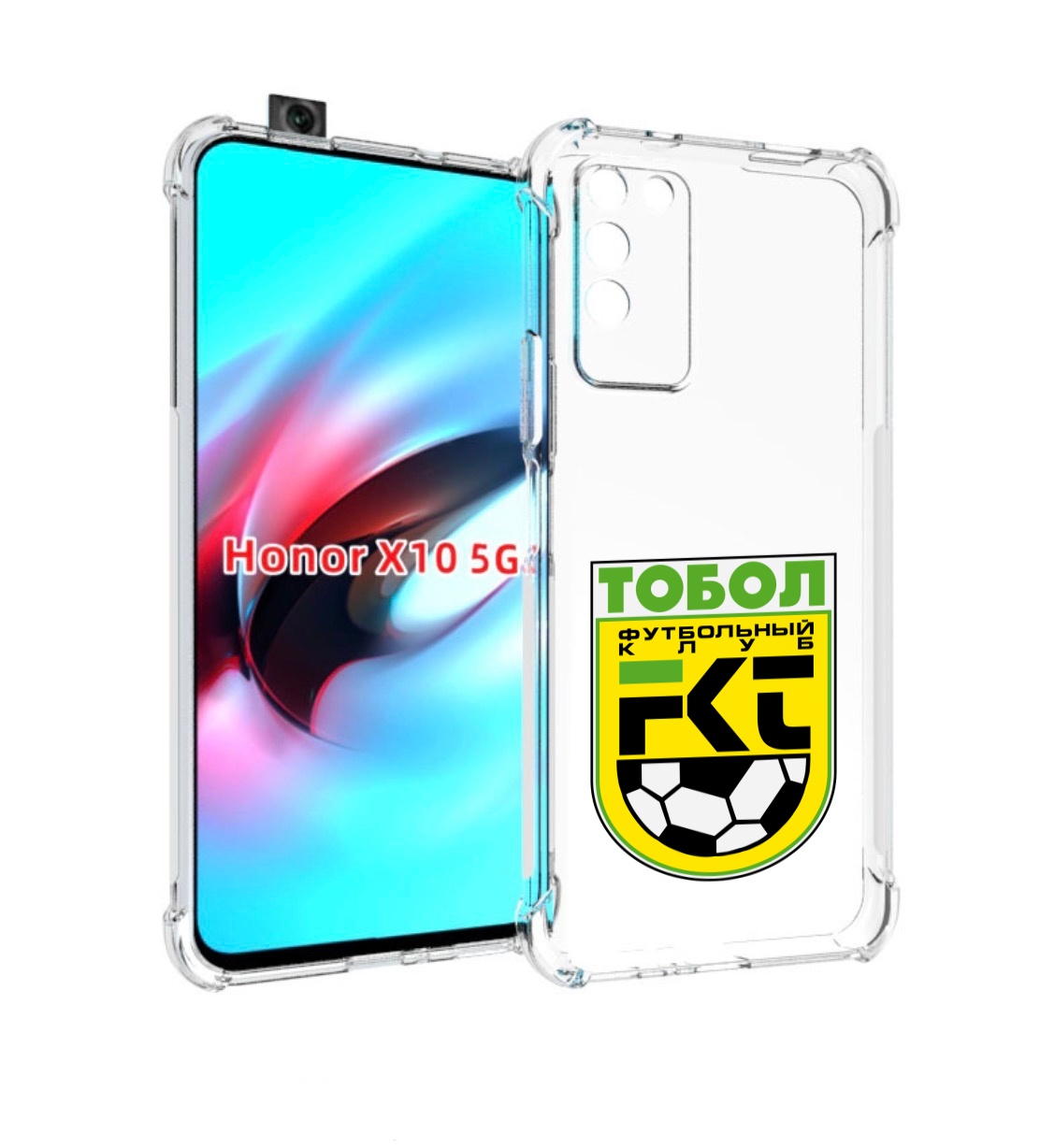 

Чехол MyPads фк тобол мужской для Honor X10, Прозрачный, Tocco