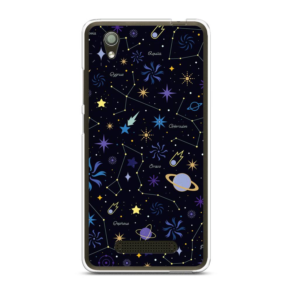 

Чехол на ZTE Blade X3 "Цветной космос", Желтый, 130650-2