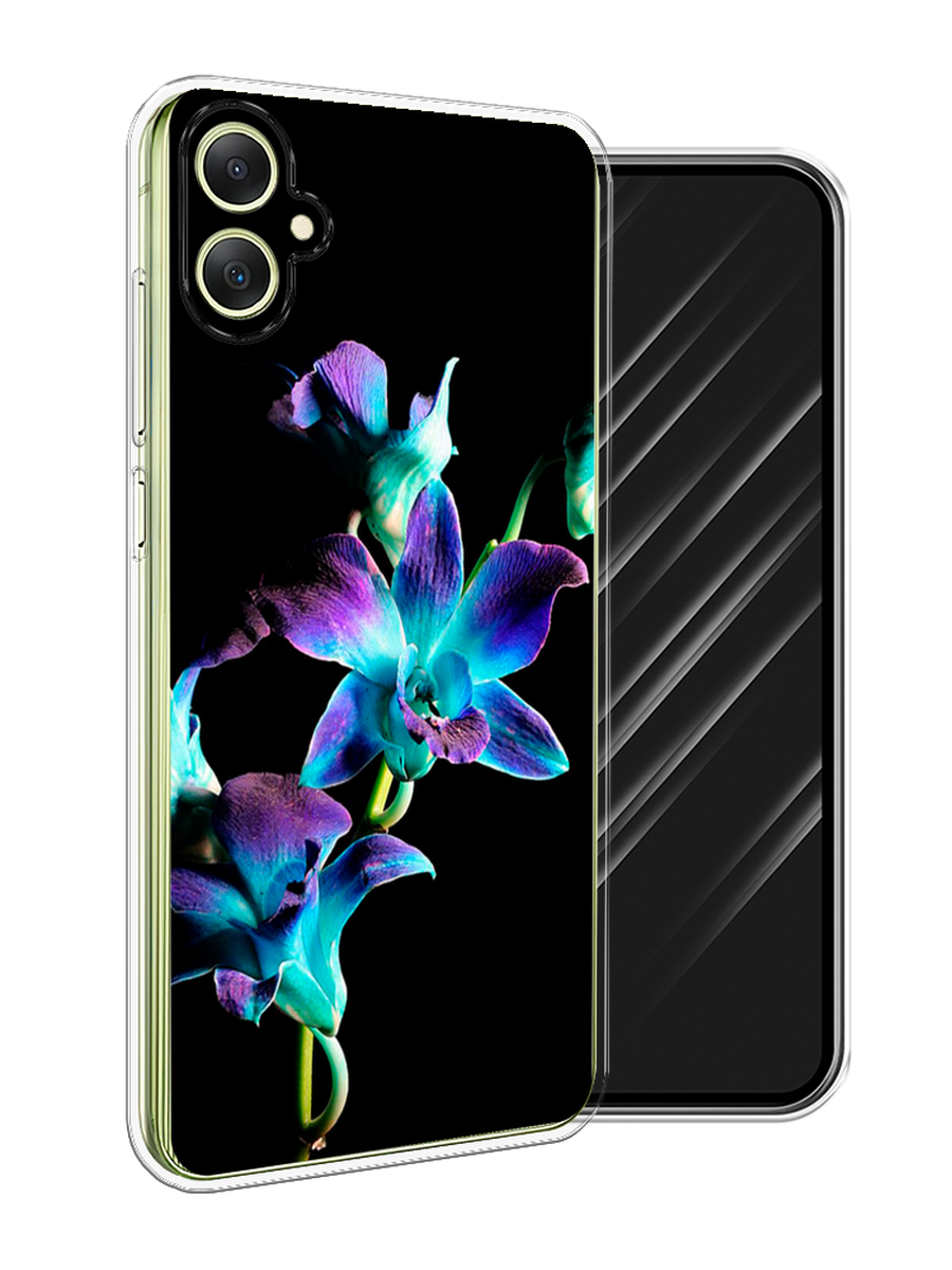

Чехол Awog на Samsung Galaxy A06 "Синий цветок на черном", Черный;голубой;синий, 2110150-1