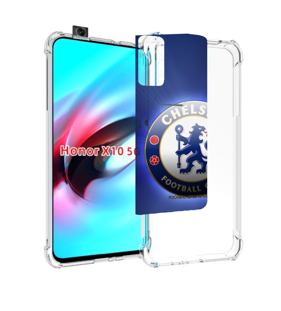 

Чехол MyPads фк челси лондон мужской для Honor X10, Прозрачный, Tocco