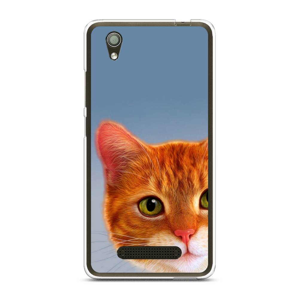 

Чехол на ZTE Blade X3 "Любопытный котик", Коричневый, 130650-1