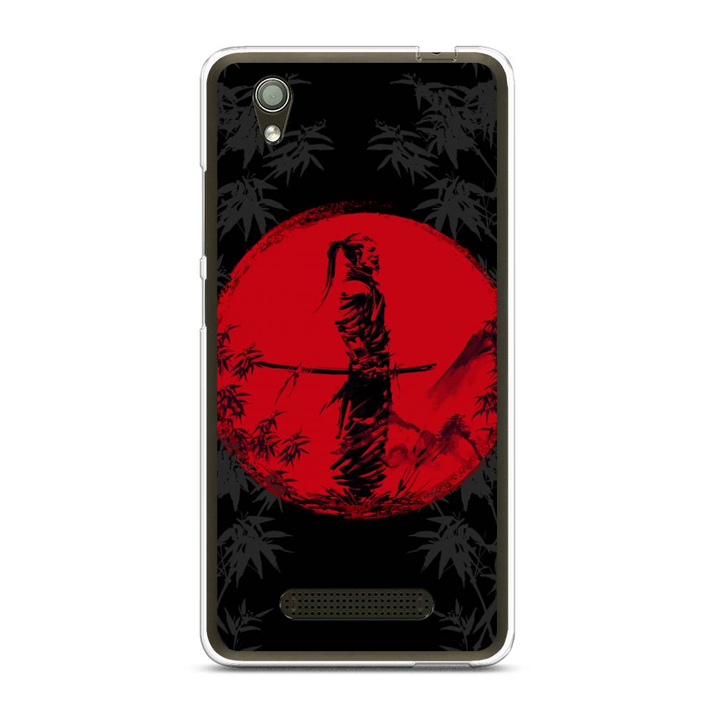 

Чехол на ZTE Blade X3 "Самурай на красном фоне", Черный;красный;серый, 130650-4
