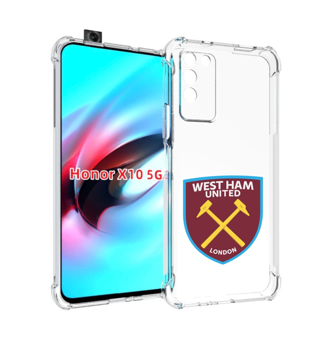 

Чехол MyPads фк-вест-хем-2 для Honor X10, Прозрачный, Tocco