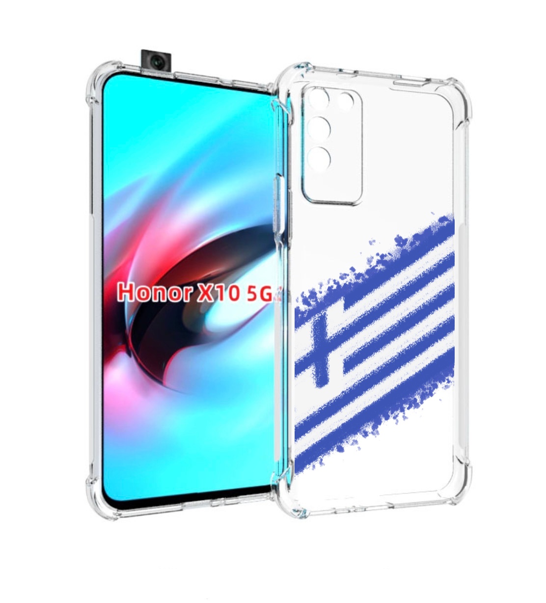 

Чехол MyPads флаг Греции для Honor X10, Прозрачный, Tocco