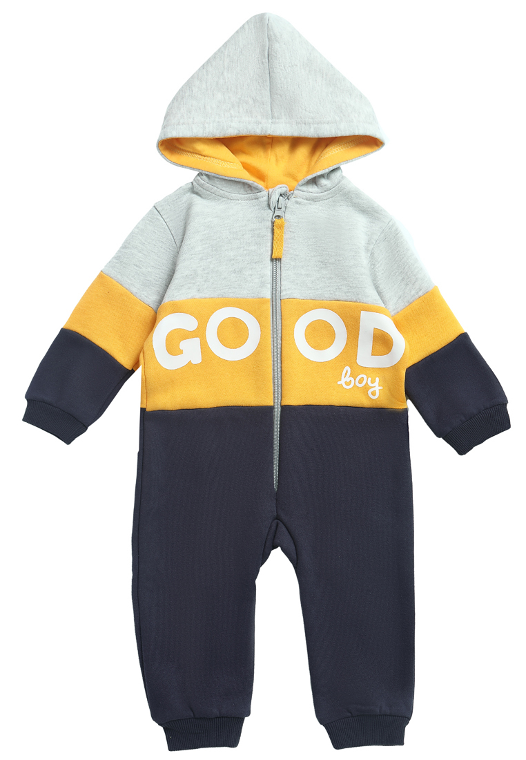 фото Комбинезон детский kari baby aw22b005, серый, темно-желтый, 80