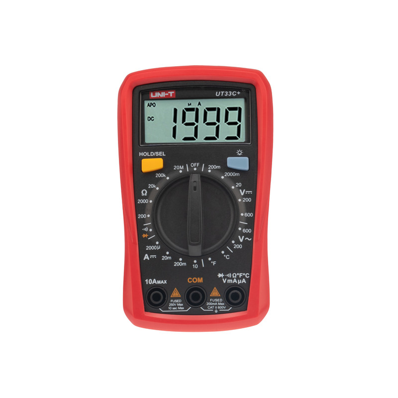 Портативный мультиметр UNI-T UT33C+ с измер. температуры, прозвонка коптильня firewood с подставкой и датчиком температуры