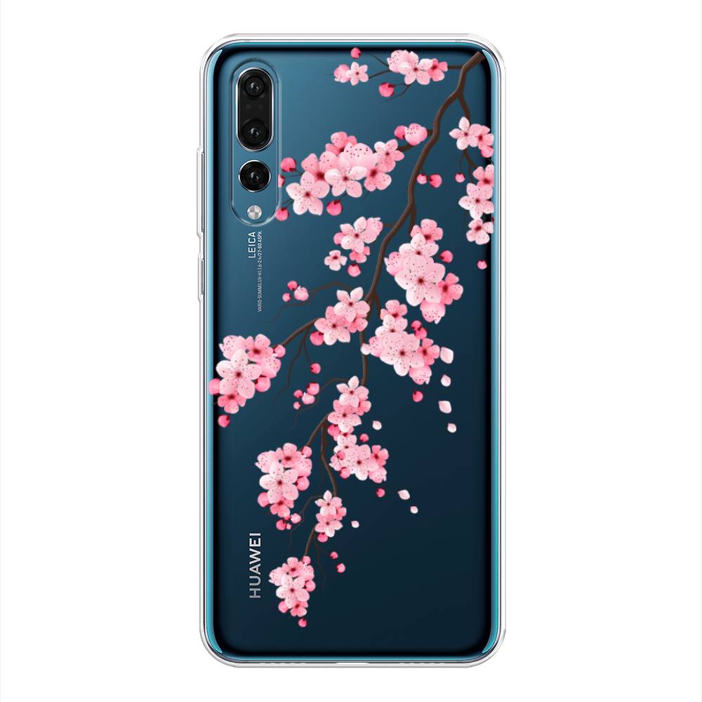 фото Чехол awog "розовая сакура" для huawei p20 pro