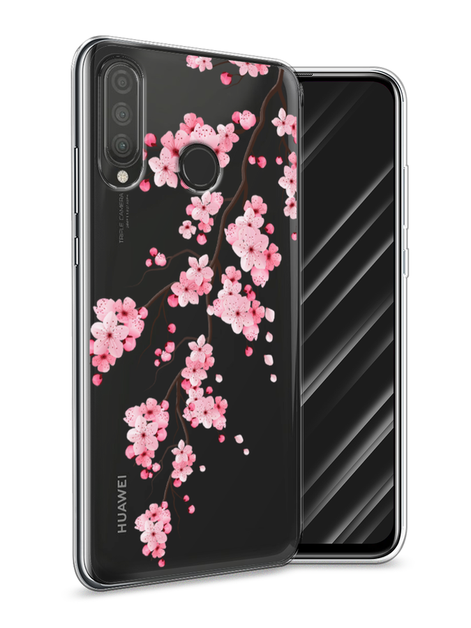 фото Чехол awog "розовая сакура" для huawei p30 lite