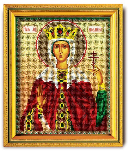 

Набор для вышивания бисером КРОШЕ Св.Людмила 12x14,5 см, арт.В 311