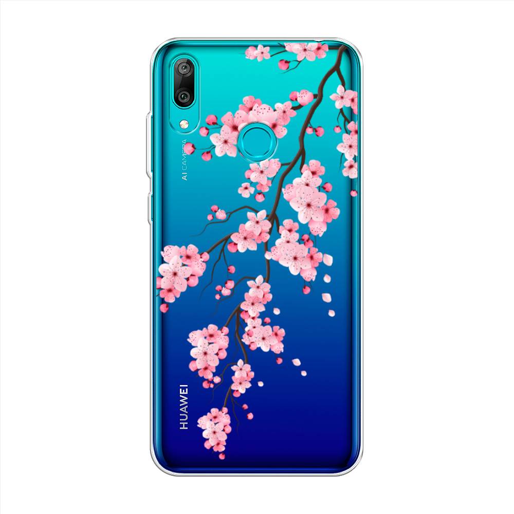 

Чехол Awog на Huawei Y7 2019 "Розовая сакура", Розовый;коричневый, 68450-8